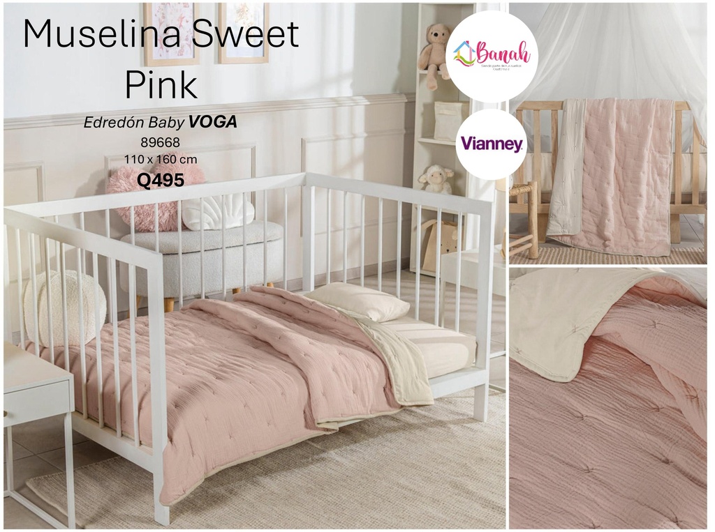 Edredón Baby Voga Muselina Sweet Pink