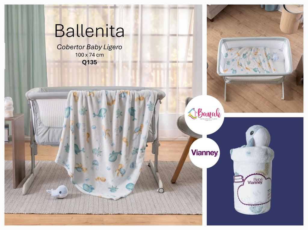 Cobertor Baby Ligero Ballenita