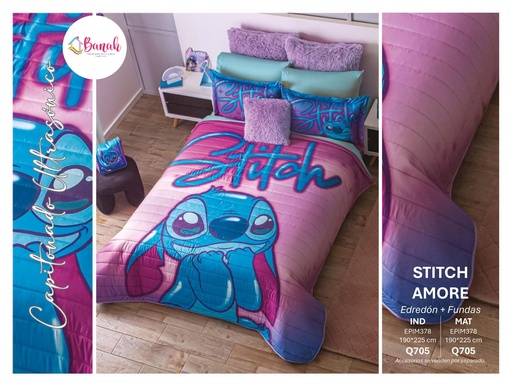 Edredón Stitch Amore +Fundas