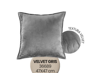 Cojín Velvet Gris
