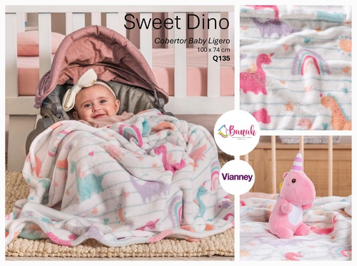 Cobertor Baby Ligero Sweet Dino