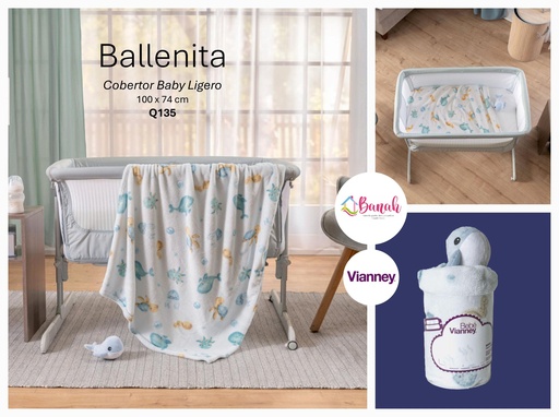 Cobertor Baby Ligero Ballenita