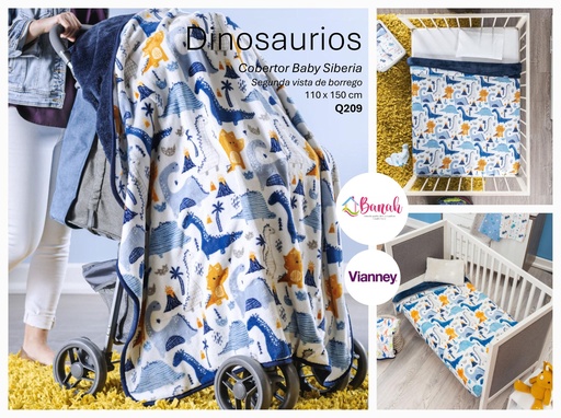 Cobertor Baby Siberia Dinosaurios